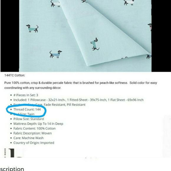 Queen sheet set Dachshunds & Turquoise! - Picture 3 of 3